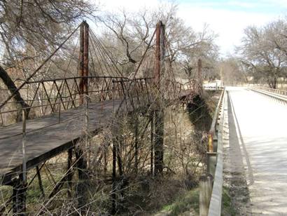 Erath County Tx - Bluff Dale  Suspension Bridge