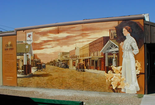 Celina TX Painted Wall Mural of Main Street   
