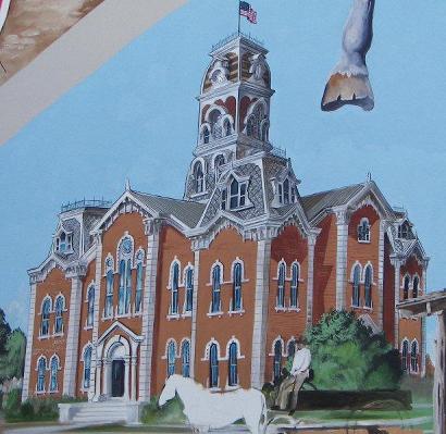 Cleburne TX - 1883 Johnson County Courthouse  mural