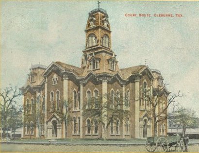 Cleburne TX - 1883 Johnson County Courthouse old post card