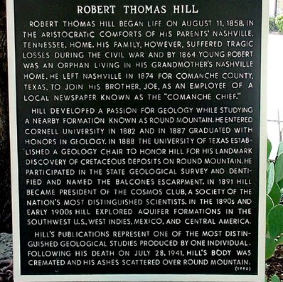 Comanche TX - Robert Thomas Hill Historical Marker