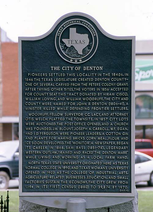 City of Denton - Historical Marker
