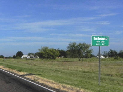 Emhouse TX Road Sign