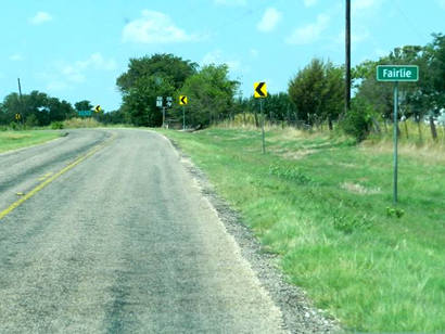 Fairlie TX - Road Sign
