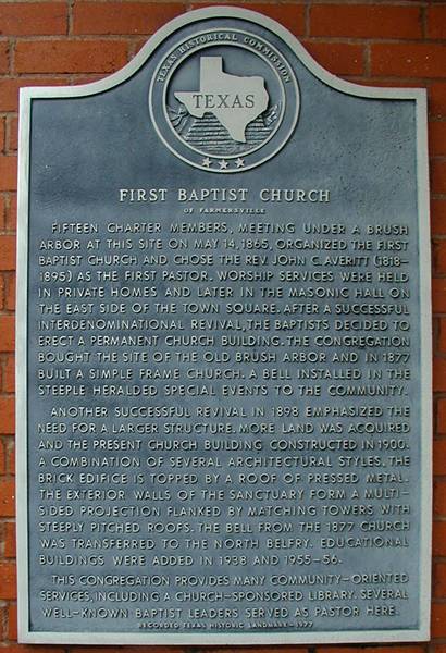 Farmersville TX First Baptist Church