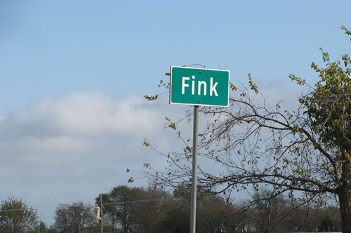 Fink Texas sign, Grayson County