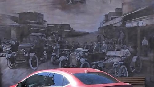 Forney Texas -  mural of old  downtown main street
