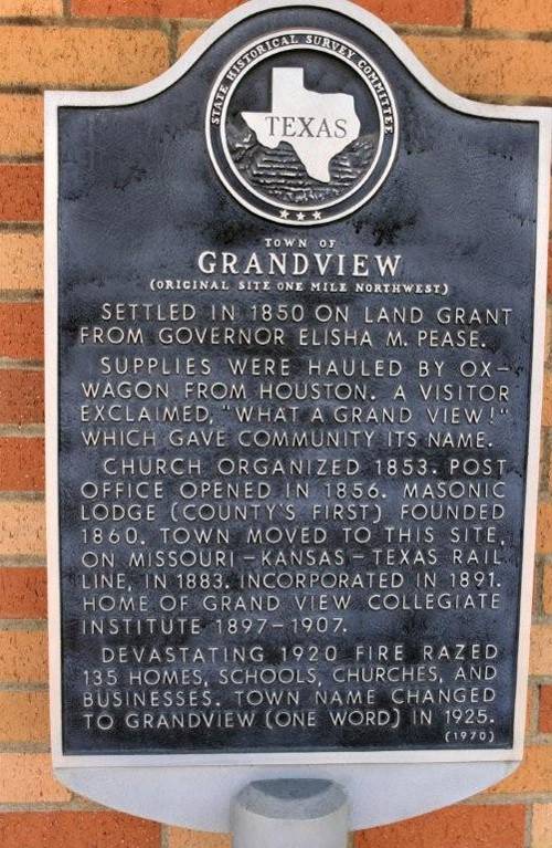 GrandviewTexas historical marker