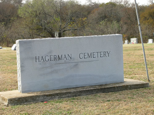 Hagerman Texas - Hagerman Cemetery  sign