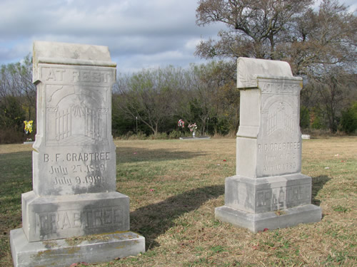 Hagerman Texas cemetery Crabtree tombstones