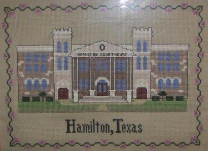 Hamilton  Texas - Hamilton County Courthouse needlepoint