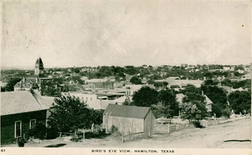 Hamilton TX - Bird's Eye View, Hamilton, Texas 1933 Postmark