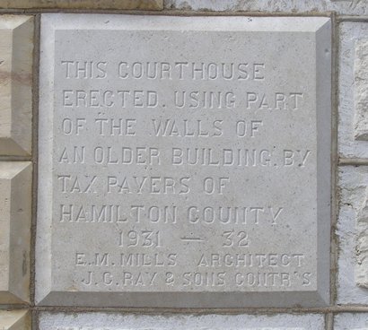 Hamilton County Courthouse 1931 addition  cornerstone