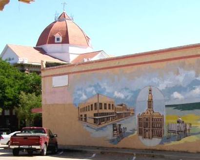 Henrietta Tx Wall Mural -  Clay County Courthouse