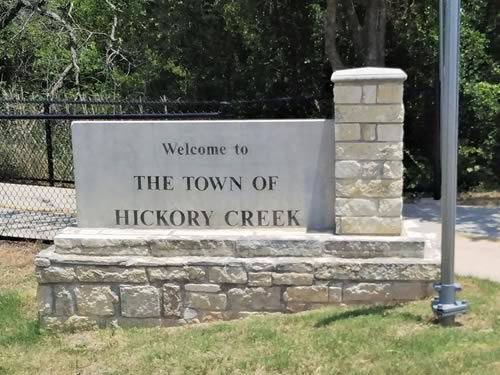 Hickory Creek TX - Welcome Sign