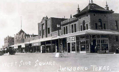 West side square, Jacksboro, Texas 1900s old post card