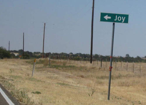 Joy TX road sign