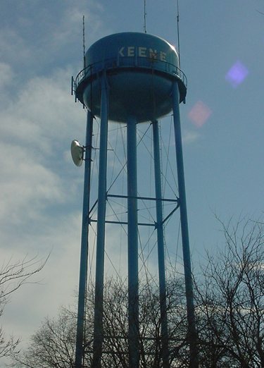 Keene, TX water tower