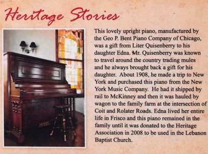 Frisco, TX - Lebanon Baptist Church upright piano