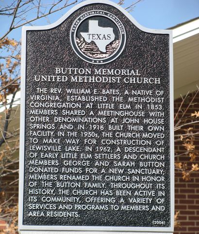 Little Elm TX Button Memorial United Methodist Church historical marker
