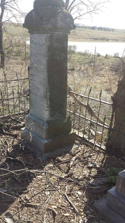 Hill County TX -  cast iron fence and tombsotne in  Cemetery in Mayfield 