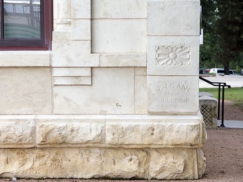 Bosque County Courthouse cornerstone,  Meridian TX