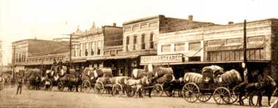 Cotton Wagons in Downtown Midlothian, Texas