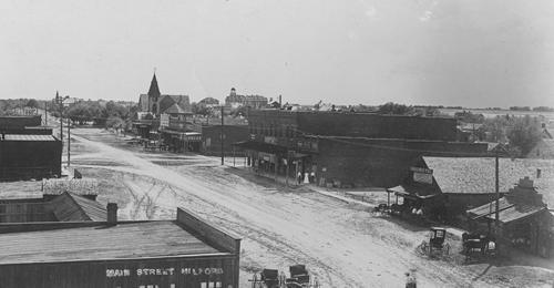 Milford Texas main street, 1908 vintage photo