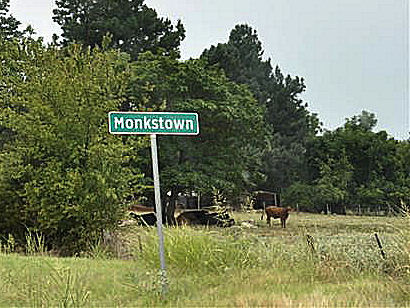 Monkstown Texas - Monkstown town sign