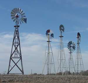 Windmills in Montague, Texas