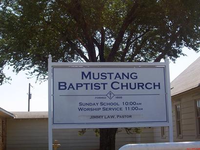 Mustang Baptist Church Sign, Texas