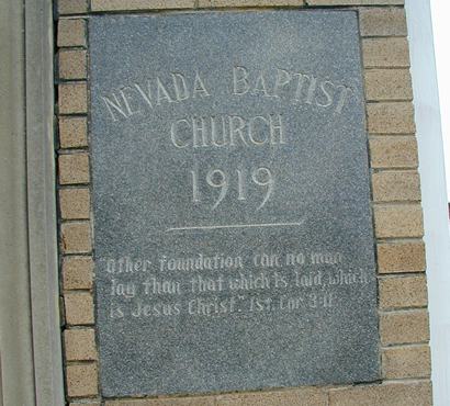 Nevada Baptist Church  1919 cornerstone, Texas