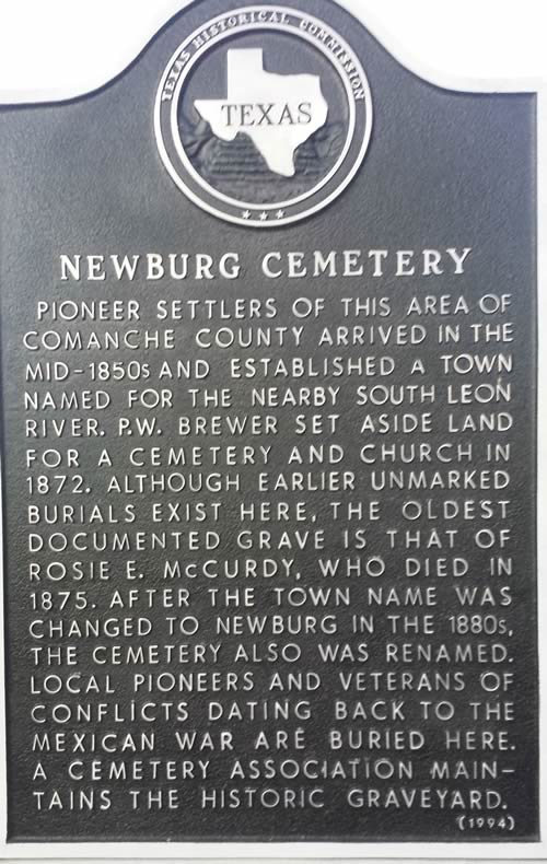 Newburg TX - Comanche County, Newburg Cemetery Historical Marker
