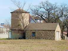 Paradise, Texas stone silo and barn