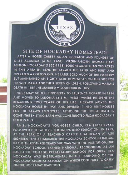 Site of Hockaday Homestead near  Pecan Gap Texas 