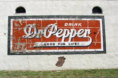 Dr. Pepper ghost sign in Pilot Point Texas