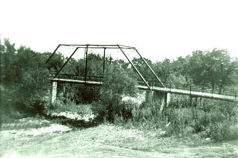 Pottsville Texas bridge over Cowhouse Creek, vintage photo