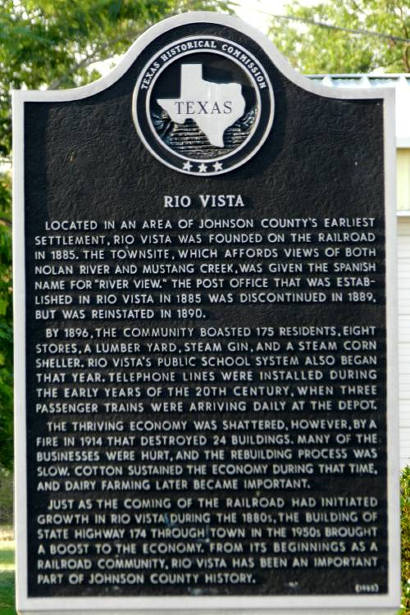 Rio Vista Tx Historical Marker