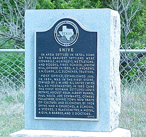 Shive Texas historical marker