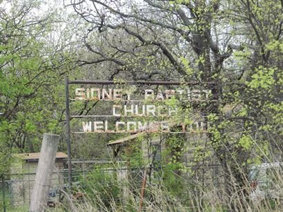 Sidney Tx Baptist Church sign