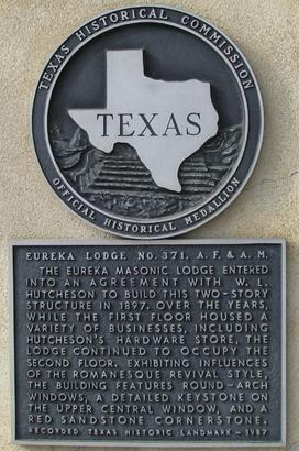 Springtown Texas - Eureka Masonic Lodge historical marker