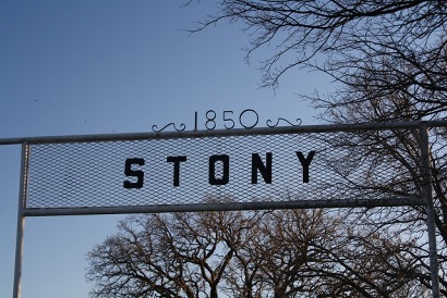 Denton County , Stony TX 1850 cemetery sign