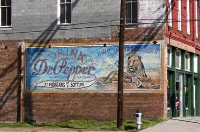 Painted sign Drink Dr. Pepper, Van Alstyne Texas