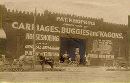Waco TX - Hopkins Carriages, Buggies and Wagons 1908  postcard