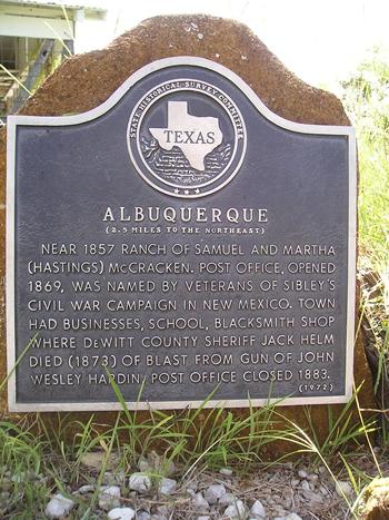 Albuquerque Texas Historical Marker