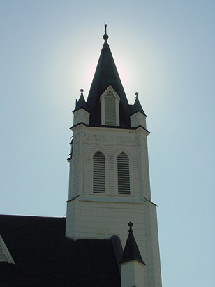 Ammansville, Texas - painted church St. John the Baptist  Catholic Church steeple