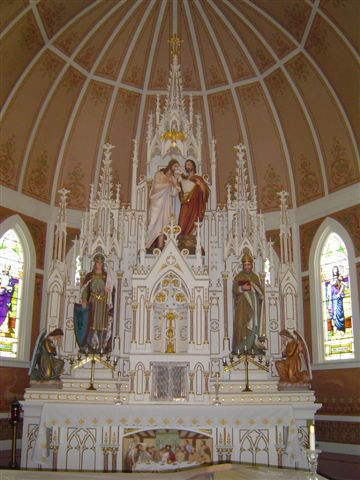 Painted church St. John the Baptist altar,  Ammansville, Texas 