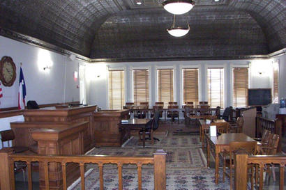 TX - Grimes County Courthouse district courtroom