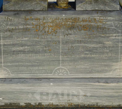 Baursville TX - Baursville Cemetery  town founder August & Emilie Baur  tombstone
