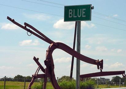 Blue Texas sign